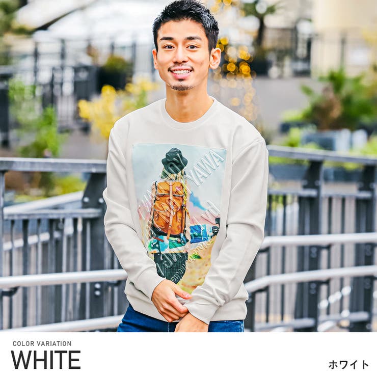 ホワイト | トレーナー メンズ ガールフォト | LUXSTYLE