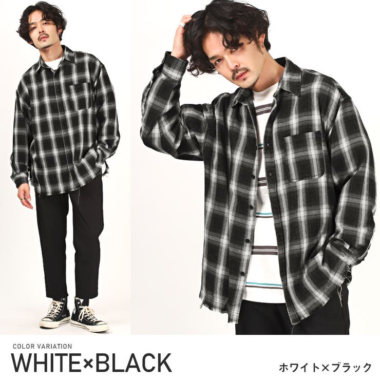 長袖シャツ メンズ チェックシャツ[品番：LU000012383