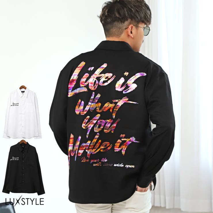長袖シャツ メンズ バックプリント | LUXSTYLE | 詳細画像1 