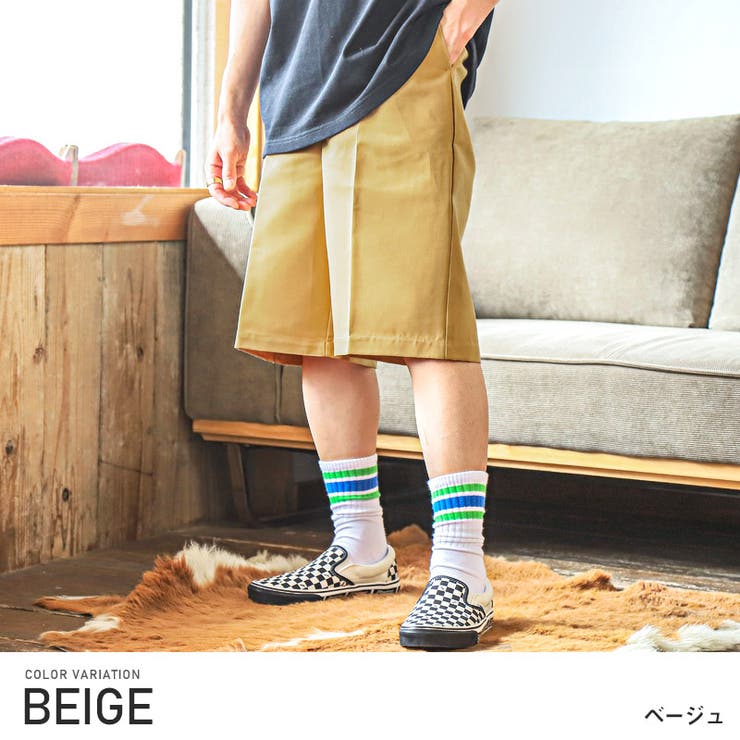 ハーフパンツ メンズ バギーパンツ[品番：LU000012498