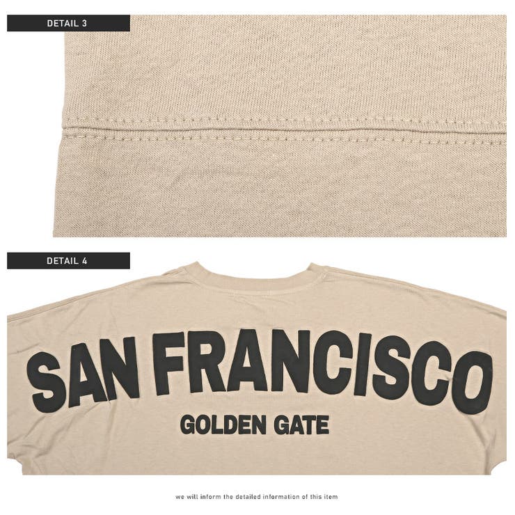 Tシャツメンズ半袖ビッグシルエットバックロゴ発泡プリントメンズTシャツカットソー半袖TシャツドロップショルダーバックプリントSANFRANCISCOバイカラーストリート韓国aa-2499