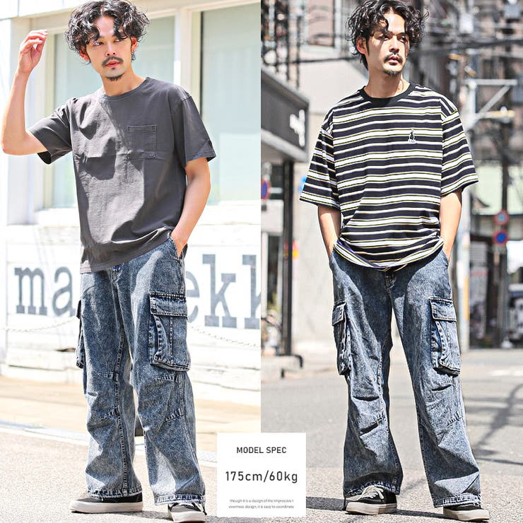 【ケミカルウォッシュデニムワイドカーゴパンツ】メンズパンツ ミリタリー ワークパ… | LUXSTYLE | 詳細画像5 