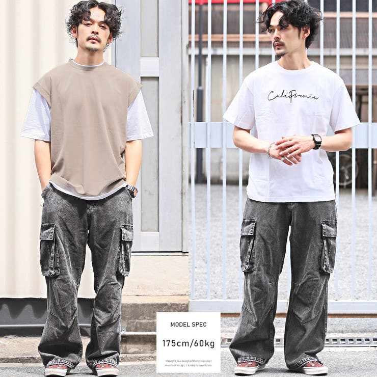 【ケミカルウォッシュデニムワイドカーゴパンツ】メンズパンツ ミリタリー ワークパ… | LUXSTYLE | 詳細画像6 