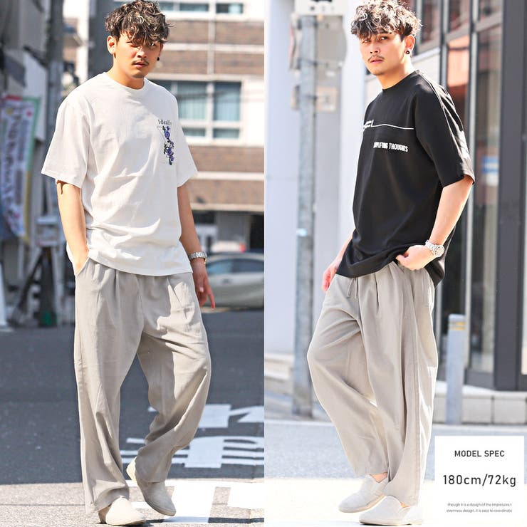 メンズパンツ イージーパンツ ワイドシルエット[品番：LU000012579