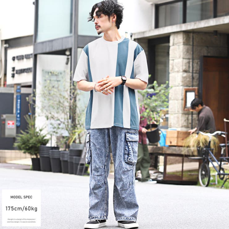 Tシャツメンズ半袖ビッグシルエット梨地切替無地凸凹メンズTシャツ半袖Tシャツカットソードロップショルダーバイカラーゆったりルーズモードストリートカジュアルユニセックス春夏aa-2546