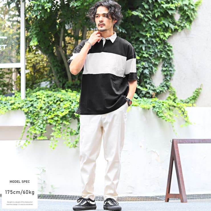 SUN WOLVES ラガーシャツ ホワイト　Sサイズ ラガーシャツ メンズ 半袖[品番：LU000012709]｜LUXSTYLE（ラグ