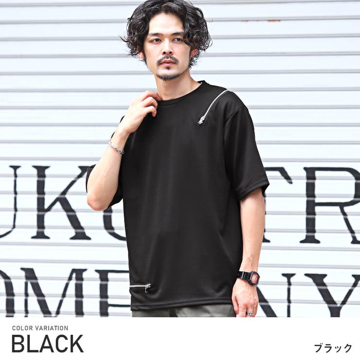 半袖Tシャツ メンズ ショルダーパッド 立体文字デザイン 2色 Tシャツ メンズ 半袖 プリント ロゴ エナメル 光沢 立体