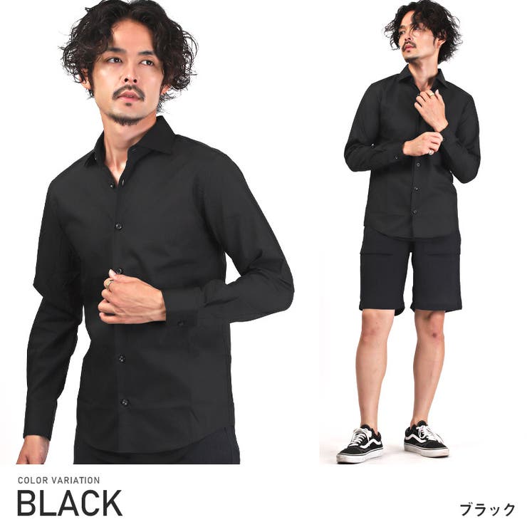 長袖シャツ メンズ ホリゾンタルカラー[品番：LU000012780]｜LUXSTYLE