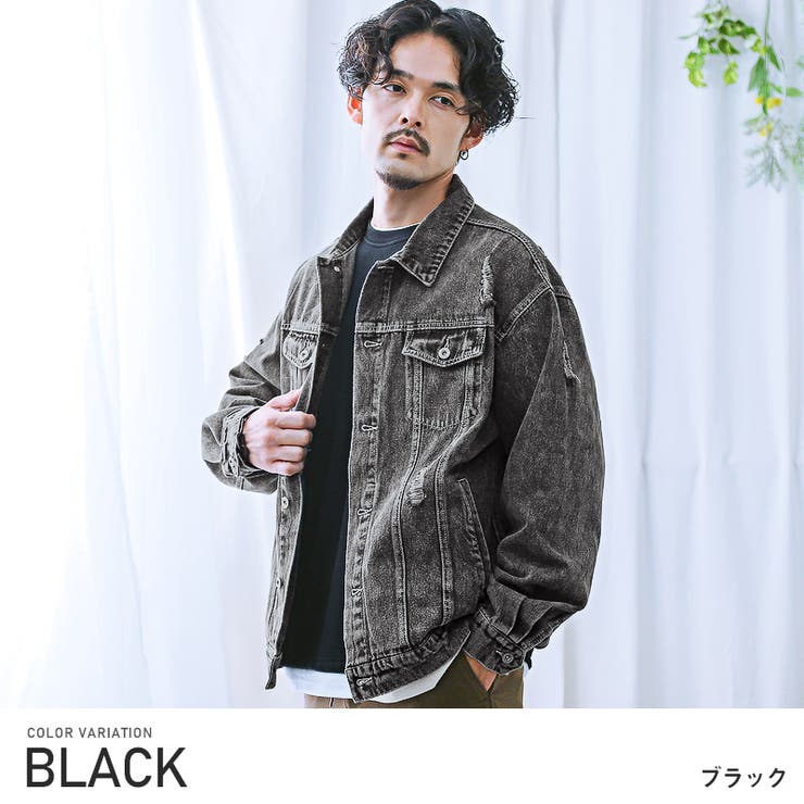 ブラック】デニムジャケット メンズ Gジャン[品番：LU000012865