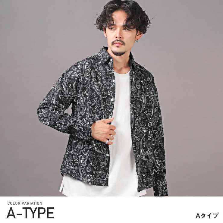 長袖シャツ メンズ 総柄[品番：LU000012947]｜LUXSTYLE（ラグ