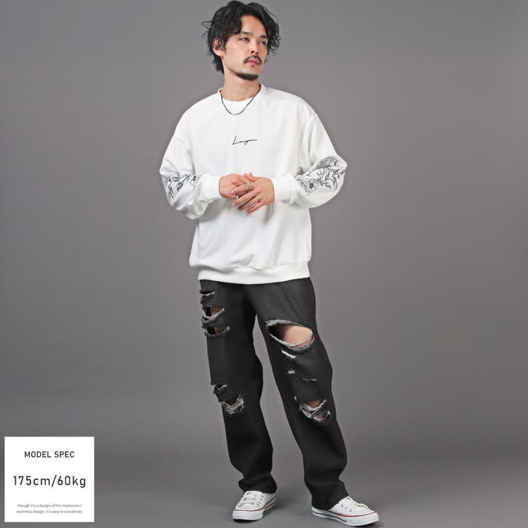 デニムパンツ・メンズ・ワイド・バギーパンツ・ダメージ・ジーンズ・ボトムス・メンズパンツ・ワイドパンツ・イージーパンツ・無地・コットン・綿・太め・ゆったり・アメカジ・カジュアル・ストリート・韓国・aa-2905