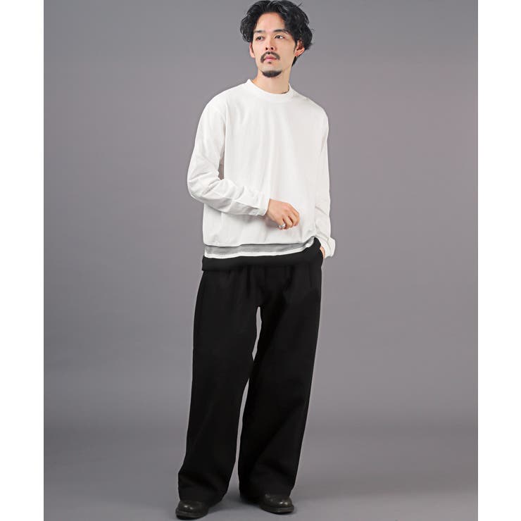 ロンT・メンズ・長袖Tシャツ・ロングスリーブ・無地・綿・コットン・ジャガード・切替・メンズロンT・カットソー・トップス・クルーネック・リブ・ボーダー