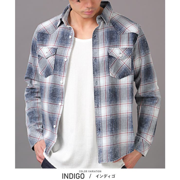 長袖シャツ メンズ チェック[品番：LU000013068]｜LUXSTYLE
