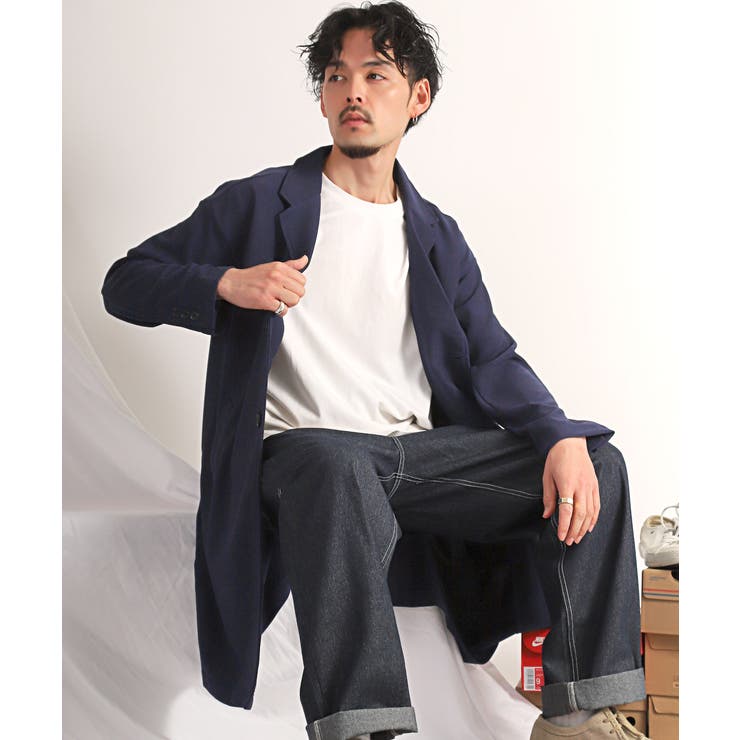 チェスターコート メンズ ロング丈[品番：LU000013090