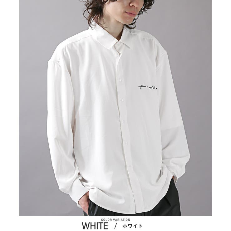 長袖シャツ メンズ バックプリント[品番：LU000013058