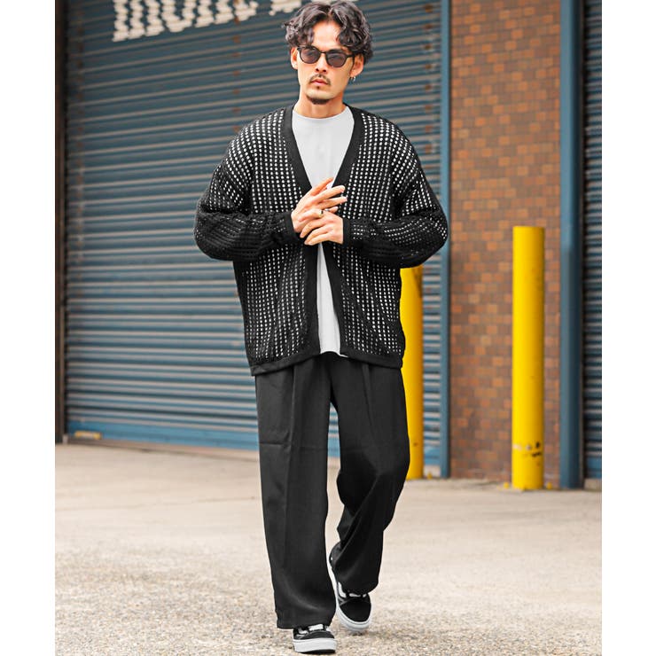 カーディガン メンズ メッシュ[品番：LU000013092]｜LUXSTYLE
