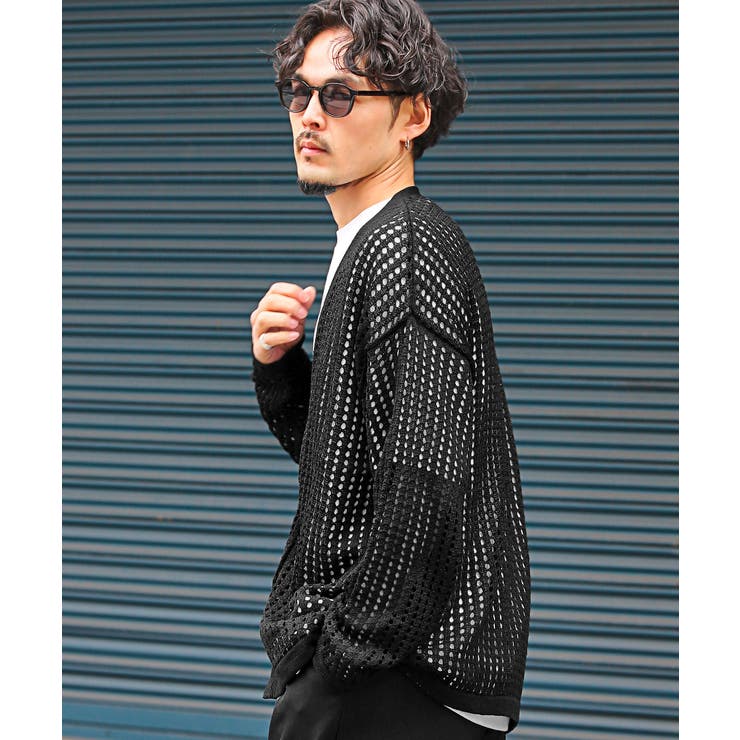 カーディガン メンズ メッシュ[品番：LU000013092]｜LUXSTYLE