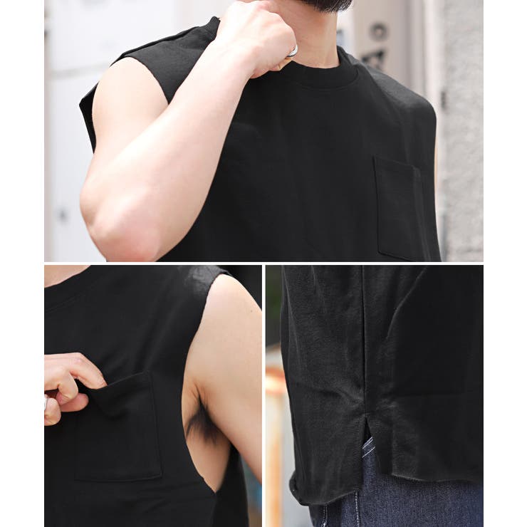 ryogen ノースリーブT ブラック サイズL トレーニング エッセンシャルズ パイピング Tシャツ / Training