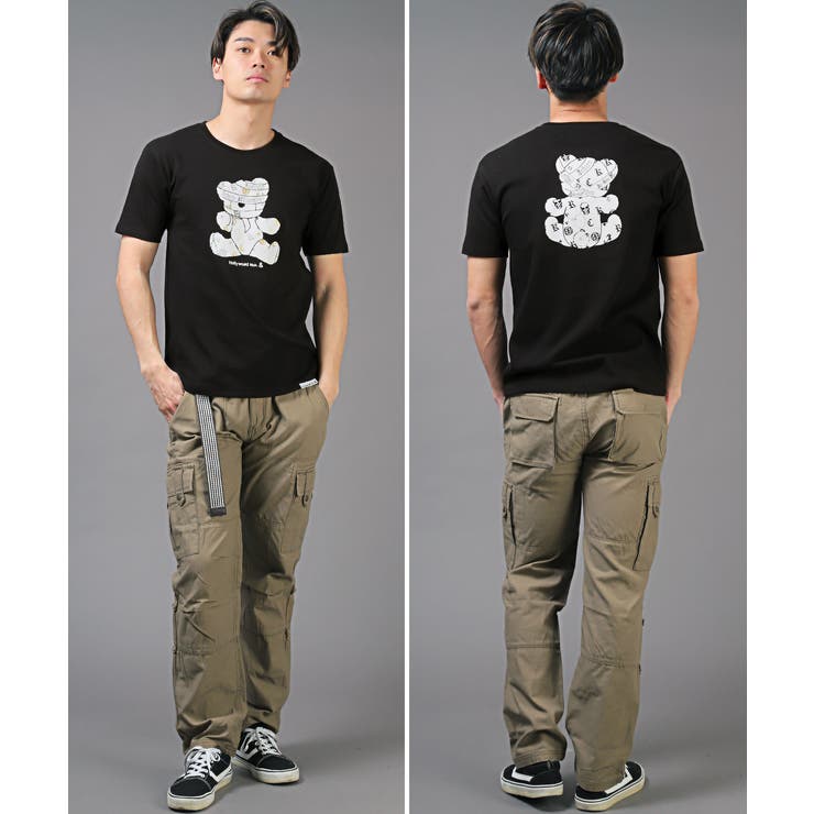 送料無料・Hollywood・rich.&(ハリウッドリッチ)スムースパンクベア半袖Tシャツ・半袖Tシャツ・おしゃれ・ブランド・クマ・ユニセックス