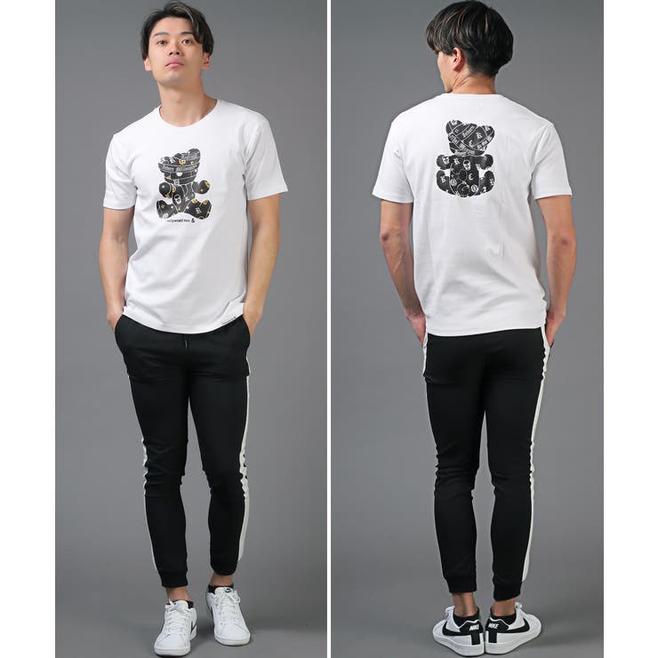 送料無料・Hollywood・rich.&(ハリウッドリッチ)スムースパンクベア半袖Tシャツ・半袖Tシャツ・おしゃれ・ブランド・クマ・ユニセックス
