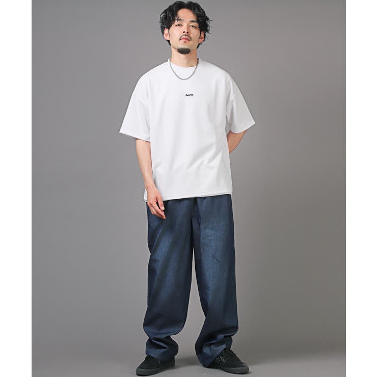 ネックレス付き梨地ノースリーブ半袖Tシャツ・メンズTシャツ・3P・重ね着・ネックレス・ユニセックス・オーバーサイズ・カジュアル