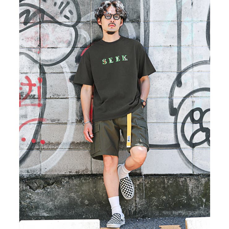 猫刺繍ロゴ半袖Tシャツ・ビッグTシャツ・ネコ・ユニセックス・ペア・オーバーサイズ・カジュアル・ストリート・モード・韓国