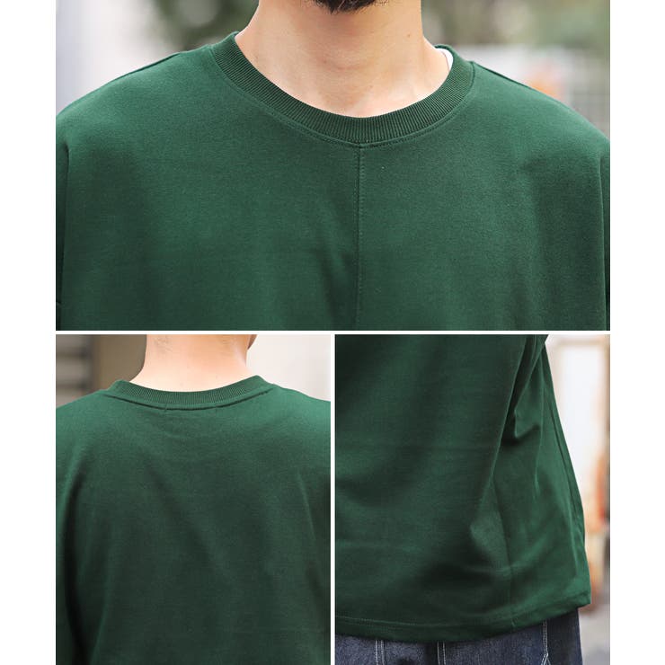 無地半袖Tシャツ・カットソー・ビッグシルエット・BIGTシャツ・無地T・カットソー・シンプル・ルーズ・ゆったり・カジュアル・ストリート