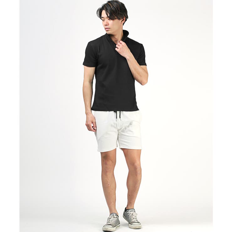 送料無料・ふくれストライプイタリアンカラー半袖ポロシャツ・POLO・半袖・トップス・ゴルフ・大人・上品・キレイめ・ビター系・BITTER・父の日