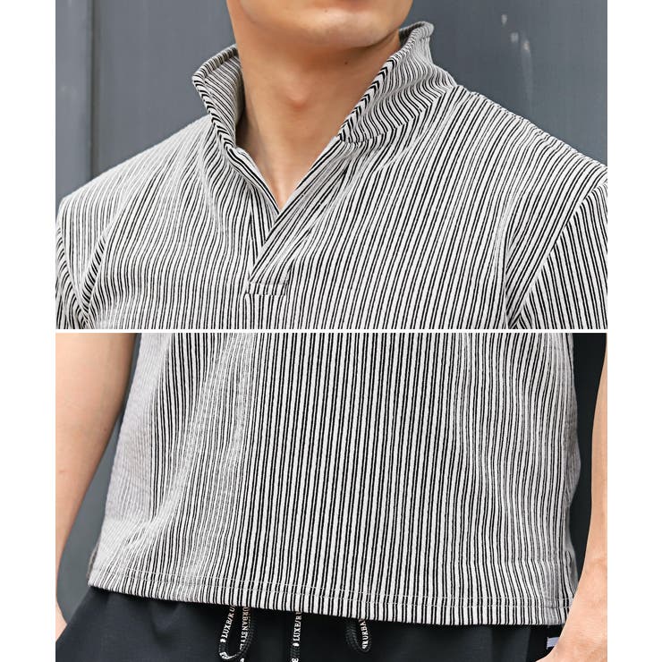 送料無料・ふくれストライプイタリアンカラー半袖ポロシャツ・POLO・半袖・トップス・ゴルフ・大人・上品・キレイめ・ビター系・BITTER・父の日