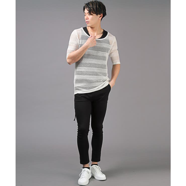 5分袖ニット タンクトップ メンズ[品番：LU000013138]｜LUXSTYLE