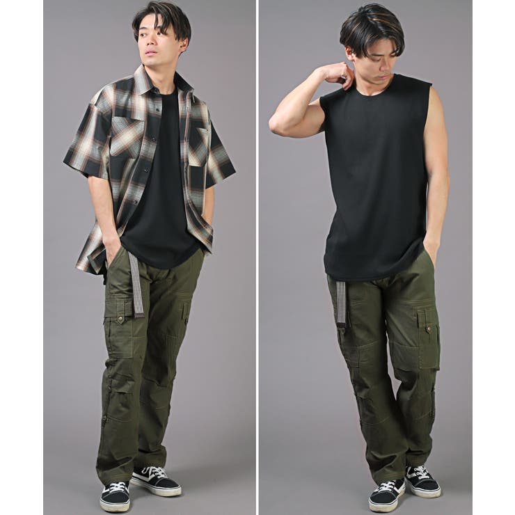 カーゴパンツ メンズ ワイドパンツ[品番:LU000013132 カーゴパンツ メンズ ワイドパンツ[品番:LU000013132