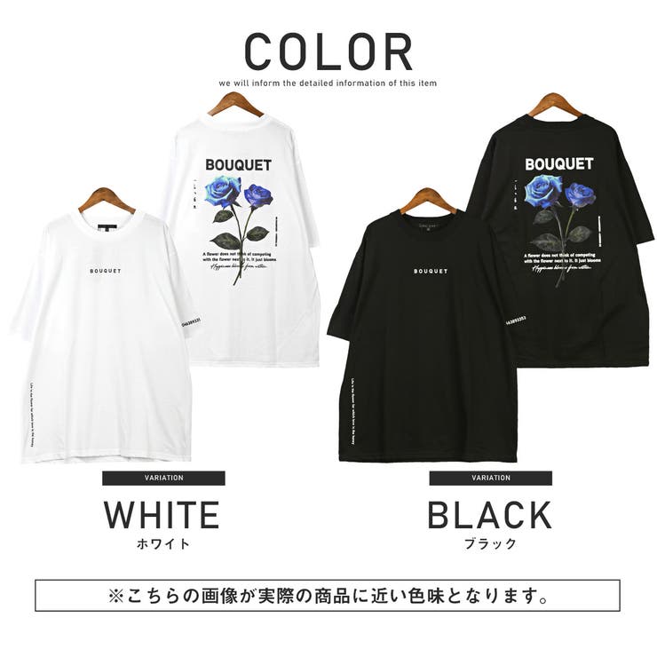 ブルーローズフォトプリント半袖Tシャツ・メンズTシャツ・ユニセックス・薔薇・バラ・クール・涼しい・オーバーサイズ・おしゃれ・ギフト