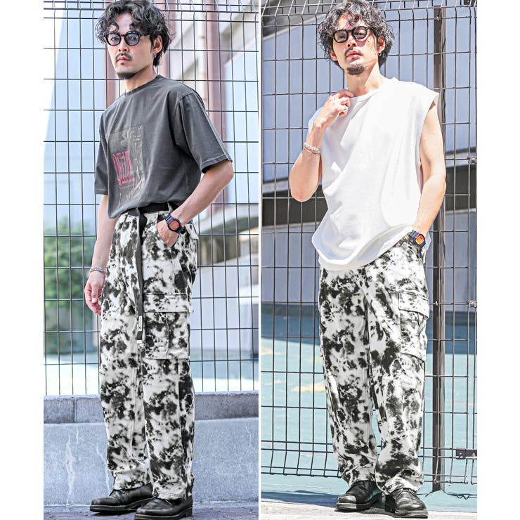 カーゴパンツ メンズ ワイドパンツ[品番：LU000013206