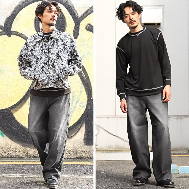オーバーダイワイドストレートデニムパンツ・ユニセックス・オーバーサイズ・カジュアル・ストリート・韓国・ヴィンテージライク