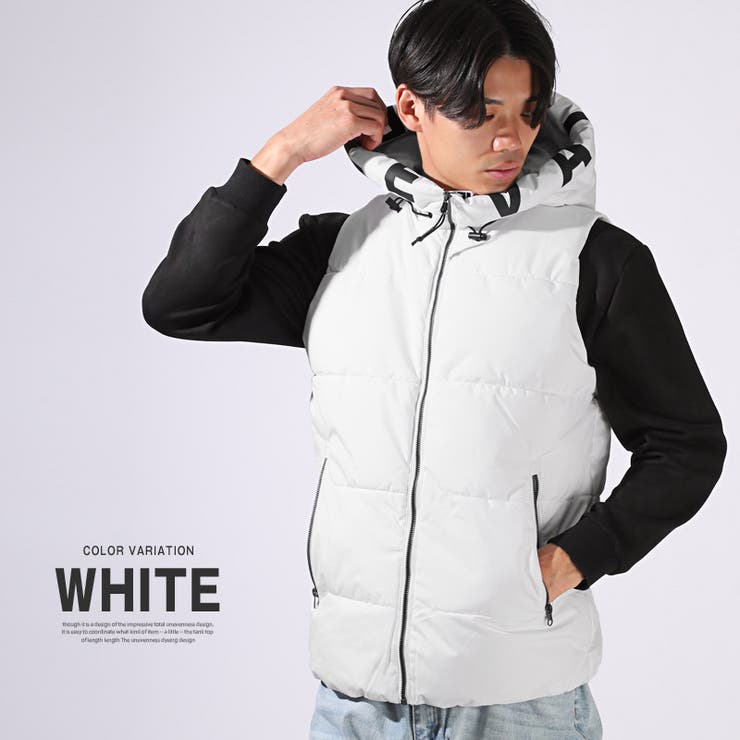 ホワイト | 中綿ベスト メンズ レディース | LUXSTYLE