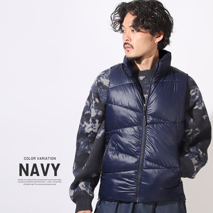 ネイビー | 中綿ベスト メンズ レディース | LUXSTYLE
