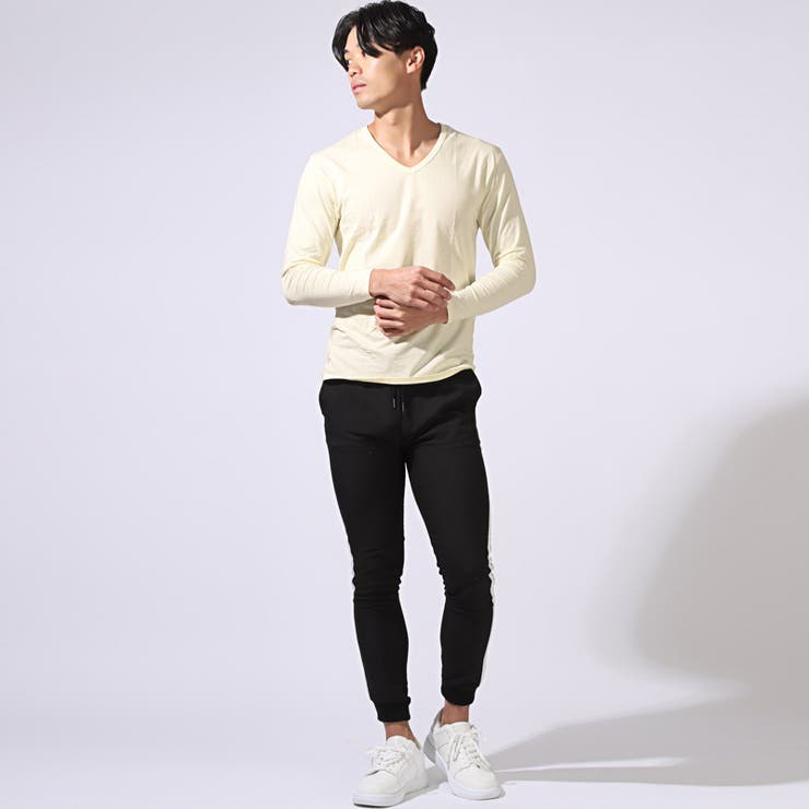 コットンあったかVネックインナー・ヒートテック・オーガニック・Tシャツ・肌着・秋冬・冬物・冬服・ストレッチ・伸縮性・インナーシャツ