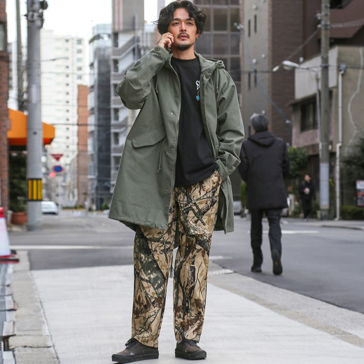 送料無料・シェフパンツ・ワイドパンツ・メンズ・イージーパンツ・ワークパンツ・ミリタリーパンツ・テーパードパンツ・リアルツリー・迷彩柄・カモフラージュ柄・ベージュ・茶色・春服・秋服・冬服・通年