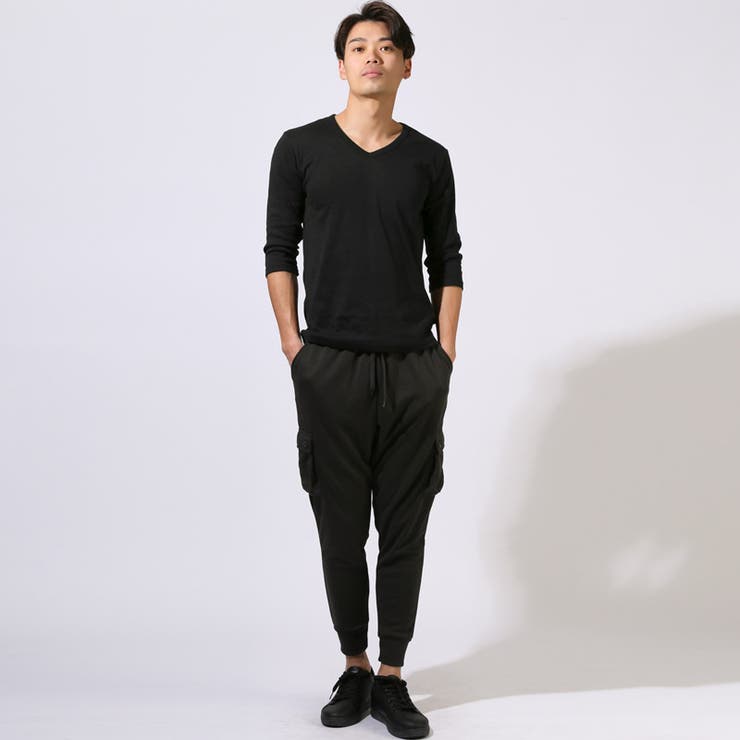 ロンT・七分袖・7分袖・メンズ・Vネック・Tシャツ・トップス・カットソー・インナー・無地・ストレッチ・伸縮・大きいサイズ・白・黒・シンプル・カジュアル・定番・ホワイト・ブラック・杢グレー・ネイビー・チャコール・春・春服・秋・秋服・20代・30代・40代・50代