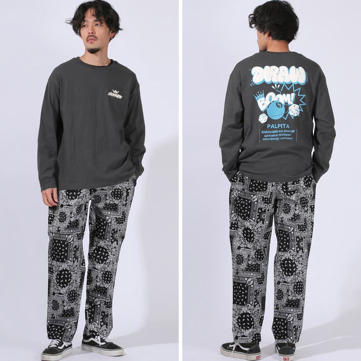 ロンT・メンズ・長袖・Tシャツ・トップス・カットソー・ロングスリーブ・ゆったり・大きいサイズ・バックプリント・発泡プリント・グラフィック・グラフィティ・ロゴ・ビリヤード・ハート・選べる・ストリート・カジュアル・スケーター・韓国・春服・秋服・レディース