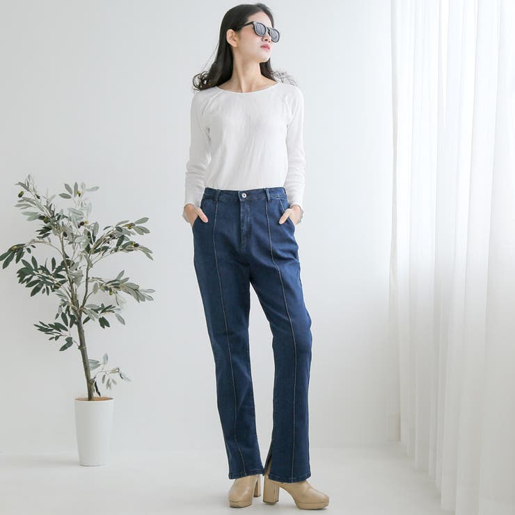 デニムパンツ フレアパンツ レディース[品番:LU000013535 デニムパンツ フレアパンツ レディース[品番:LU000013535