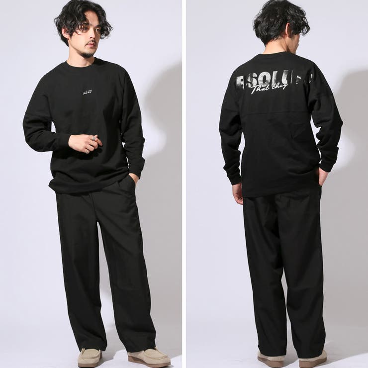 ロンT・Tシャツ・メンズ・長袖・ロングスリーブ・トップス・カットソー・天竺・OE・綿100・コットン・光沢プリント・ロゴ・バックプリント・ブランド・クルーネック・丸首・春服・秋服・10代・20代・30代・シンプル・ストリート・カジュアル