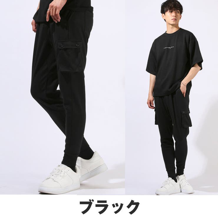 カーゴパンツ・イージーパンツ・ジョガーパンツ・スウェット・メンズ・パンツ・スエット・ポンチ・無地・裾リブ・6ポケット・ストレッチ・ウエストゴム・スリム・カジュアル・春服・秋服・夏服・冬服・通年・20代・30代・40代