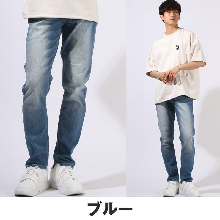 デニムパンツ・テーパードパンツ・ジーンズ・ジーパン・Gパン・スキニー・メンズ・テーパード・スリム・フルレングス・YKK・ユーズド加工・ストレッチ・カジュアル・ストリート・春・夏・秋・冬・20代・30代・40代