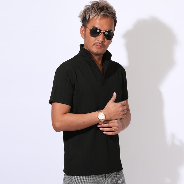 ブラック | ポロシャツ カットソー 半袖 | LUXSTYLE