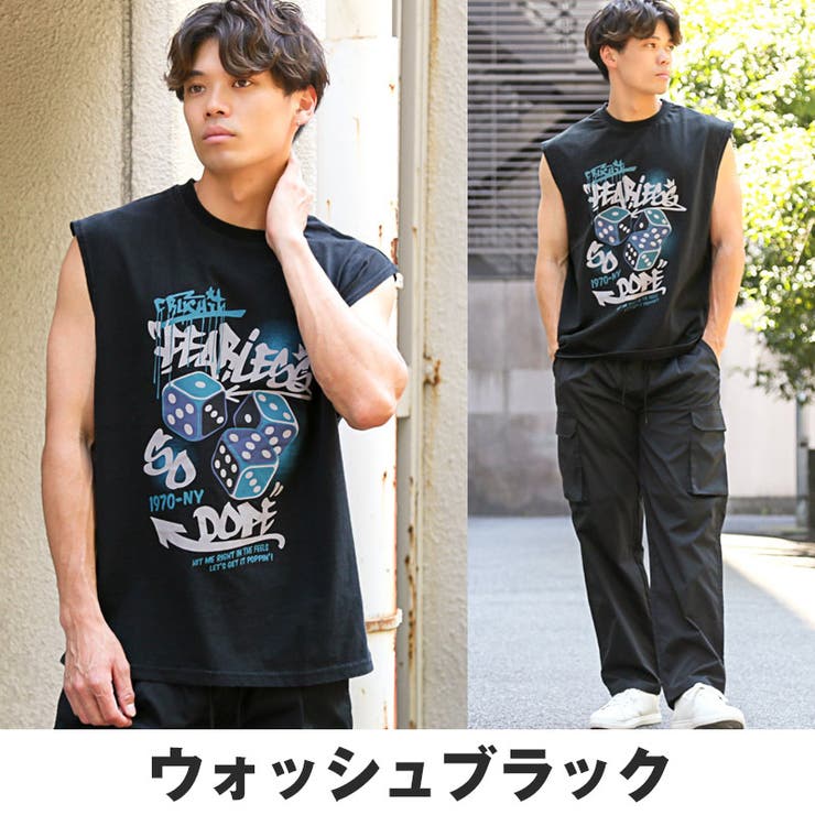 Tシャツ・ノースリーブ・スリーブレス・メンズ・トップス・スリーブレスTシャツ・ノースリーブTシャツ・タンクトップ・ノースリ・トレーニング・カットオフ・ヴィンテージ・ビンテージ・ピグメント加工・ウォッシュ加工・古着・ピグメントブラック・ウォッシュブラック