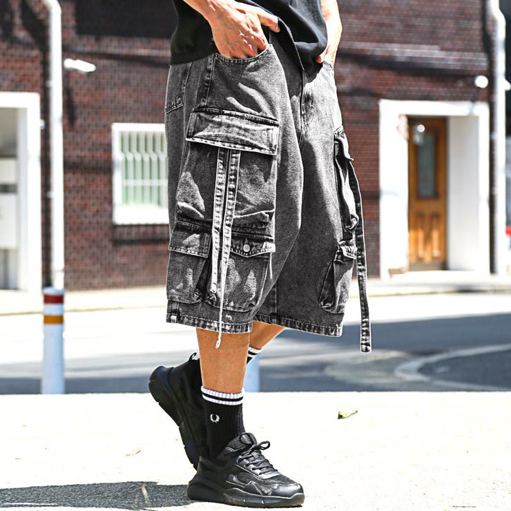 【MARC JACOBS】Monogram オーバーダイデニムパンツ 関税込 セール】ケミカルウォッシュ/オーバーダイ デニムカーゴワイド