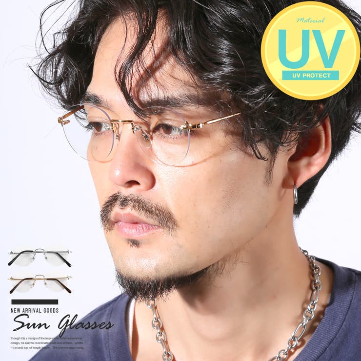 サングラス リムレスサングラス ラウンドサングラス | LUXSTYLE | 詳細画像1 