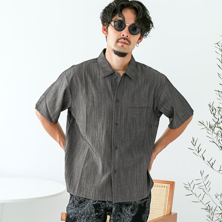 ミックスブラック | ボトムス別売り シャツ 半袖 | LUXSTYLE