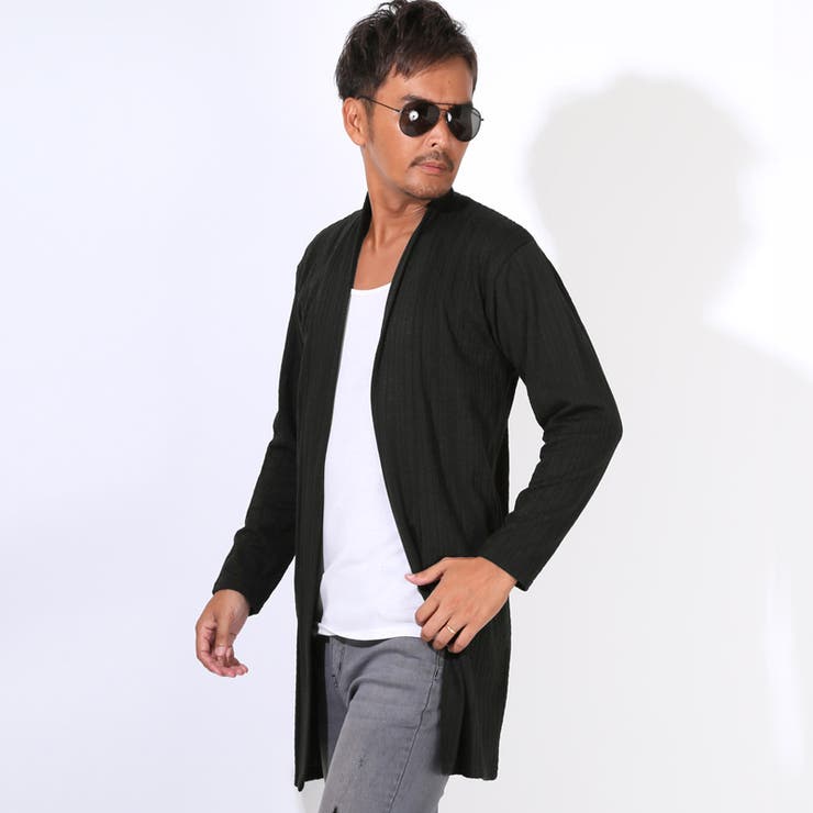 ブラック | カーディガン ショールガウン メンズ | LUXSTYLE